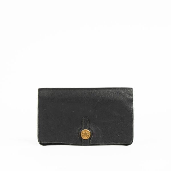Authentic pre-loved Hermès Black Dogon Vintage Wallet on Labellov.com