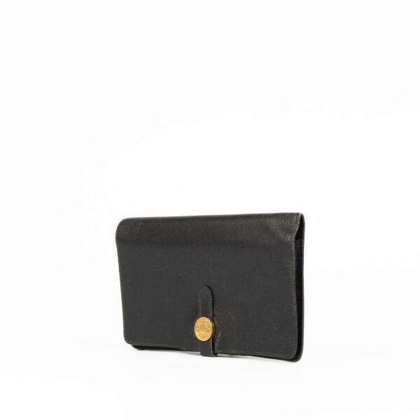 Hermès Black Dogon Vintage Wallet