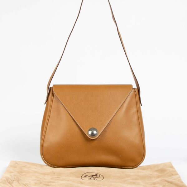 Hermès Naturel Sable Ardennes Large Christine Envelope Bag