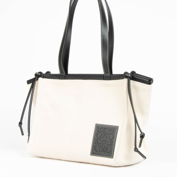 Loewe White Canvas Small Cushion Tote Bag