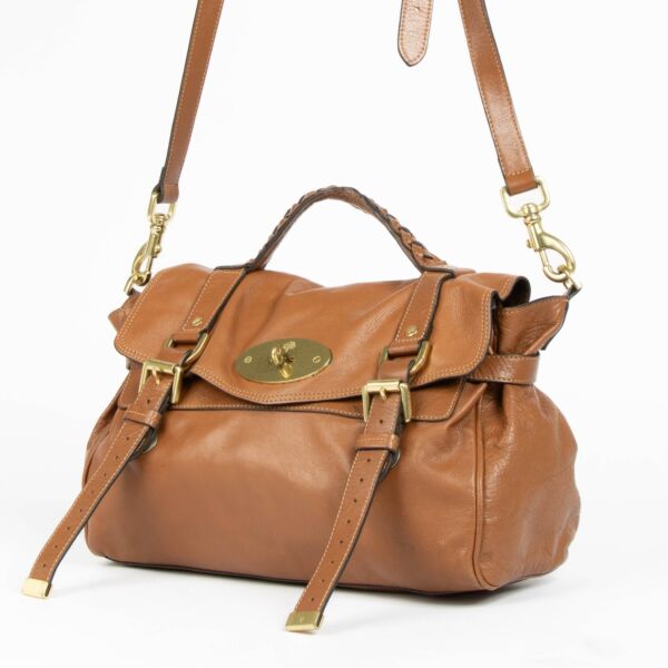 Mulberry Oak Soft Buffalo Leather Alexa Satchel Bag