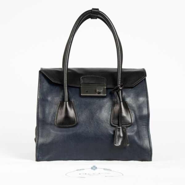 Prada Bi-Color Glace Calf Tote Bag