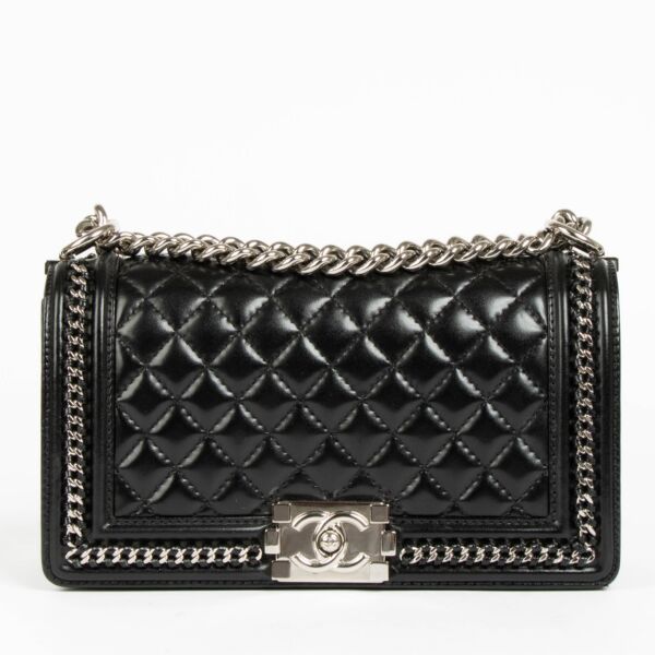 Shop this 100% authentic Chanel Black Chain Around Medium Boy Chanel Bag at Labellov.com