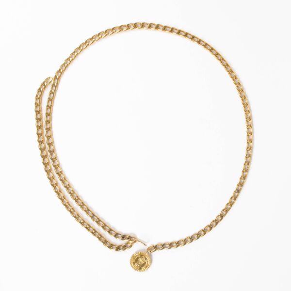 Shop this 100% authentic Chanel Gold Cambon Coin Chain Belt at Labellov.com