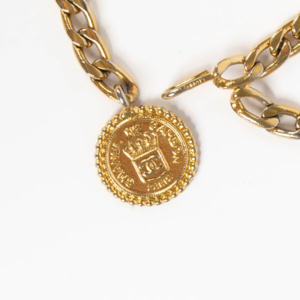 Chanel Vintage 1980s Gold Cambon Coin Chain Belt