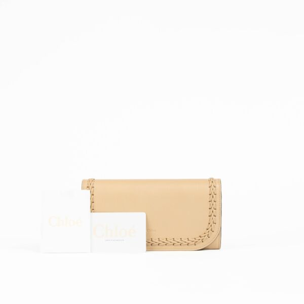 Chloé Beige Leahter Hudson Long Wallet