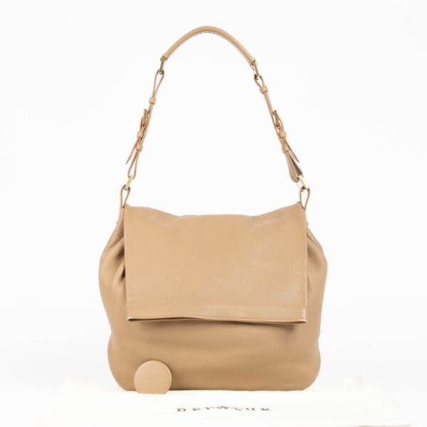 Delvaux Beige Lambskin Le Leon MM Bag