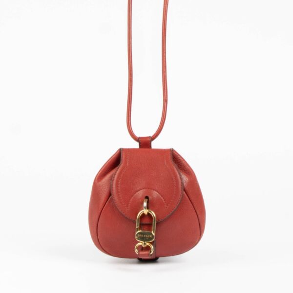 Authentic pre-loved Delvaux Red Leather Cerceau Mini Bag on Labellov.com