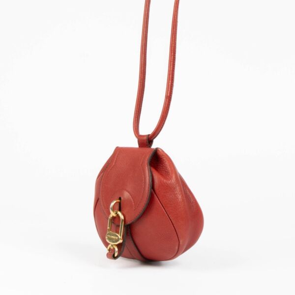 Delvaux Red Leather Cerceau Mini Bag