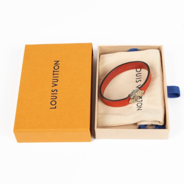Louis Vuitton Red Epi Leather Spirit Bracelet - Size 19