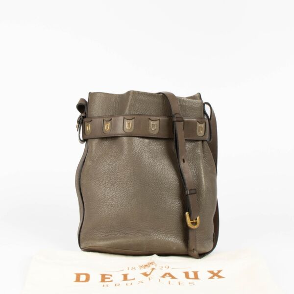 Delvaux Beige Calicot Bucket Crossbody Body