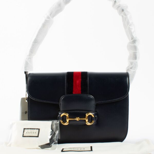 Gucci Blue Medium Horsebit 1955 Bag
