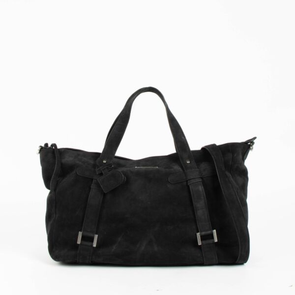 Delvaux Saint Germain black nubuck leather top handle bag