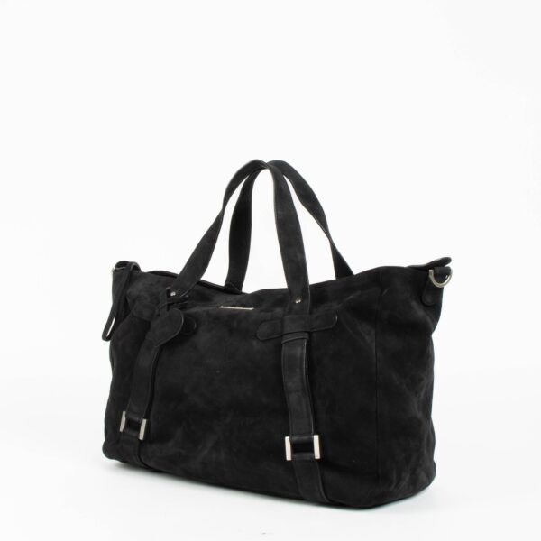 Delvaux Black Nubuck Saint Germain Top handle Bag