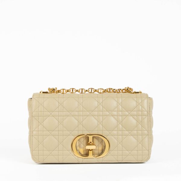 Dior Powder Beige Cannage Medium Caro Bag