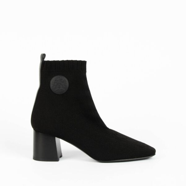 Hermès Black Knit Volver 60 Boots - size 42