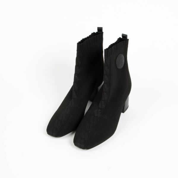 Hermès Black Knit Volver 60 Boots - size 42