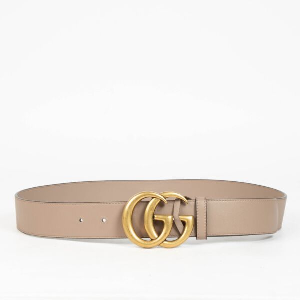 Authentic pre-loved Gucci Taupe GG Marmont Belt - Size 95 on Labellov.com