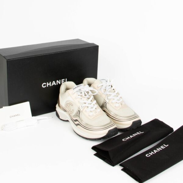 Chanel White Rose Gold Sneakers - Size 39