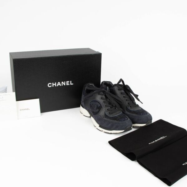 Chanel Blue Tweed Sneakers - Size 39