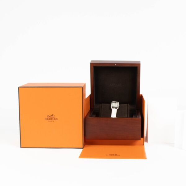 Hermès Mother Of Pearl Diamonds Steel Cape Cod Small Watch