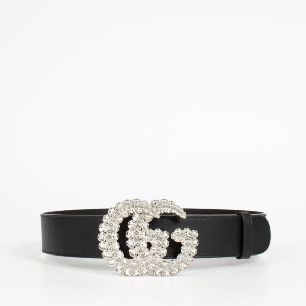 Authentic pre-loved Gucci Black Sequin GG Logo Belt on Labellov.com