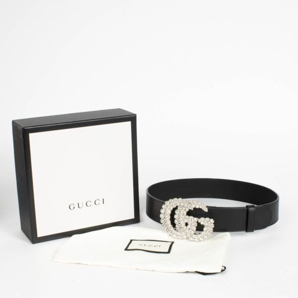 Gucci Black Sequin GG Logo Belt