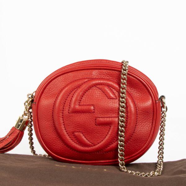 Gucci Red Leather Soho Round Bag