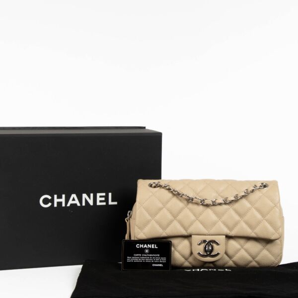 Chanel Beige Medium Easy Flap Bag
