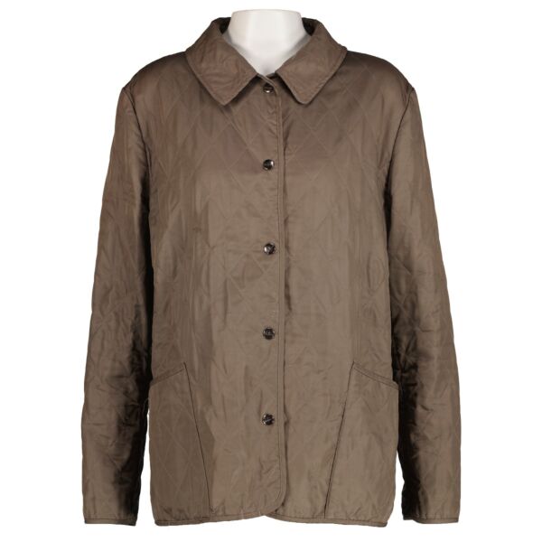 Burberry Green Quilted Jacket - Size M