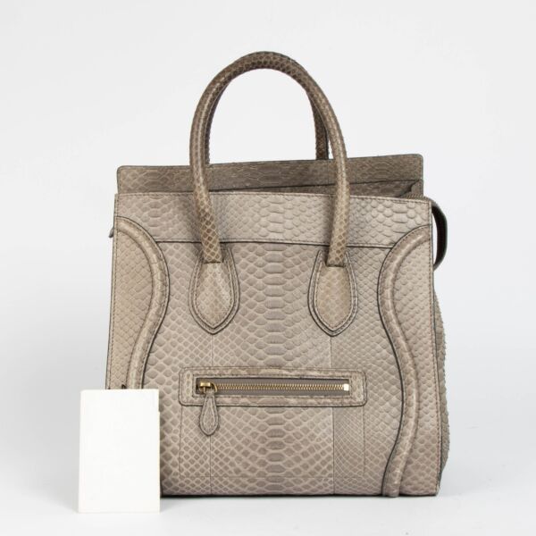 Celine Grey Python Mini Luggage Bag