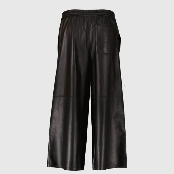 Loewe Black High Waist Wide Fit Culotte From Lamb Leather