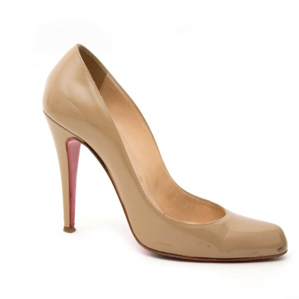Christian Louboutin Nude Patent Follies 100mm -  Size 36,5