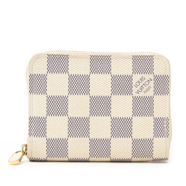 Louis Vuitton Zippy Coin Purse Damier Azur Canvas 