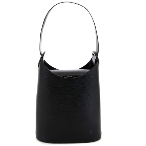 louis vuitton black epi leather verseau bucket bag now for sale at labellov vintage fashion webshop belgium