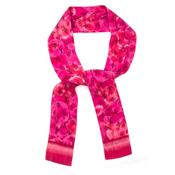 koop veilg online aan de beste prijs Louis Vuitton Pink Monogram Bandeau net als nieuw, boetiek antwerpen 