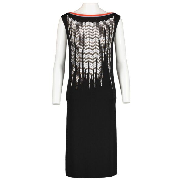 Louis Vuitton 2016 Black Embellished Knit Dress - Size M