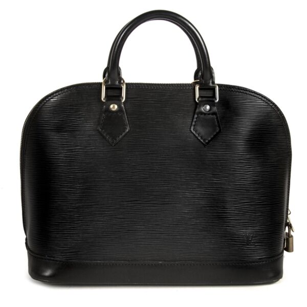 Louis Vuitton Black Epi Leather Alma PM for sale at Labellov secondhand luxury in Antwerp