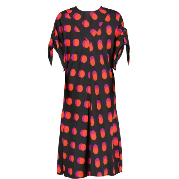 Louis Vuitton 2015 Polka Dot Black Silk Dress - Size 38