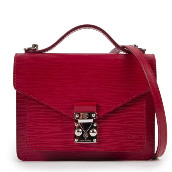 Original Louis Vuitton Fuchsia Epi Leather Monceau Shoulder Bagin very good condition now for sale on Labellov vintage site 