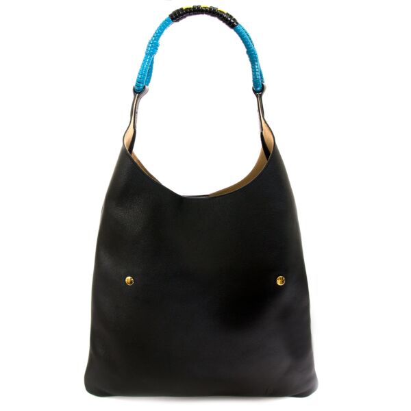 marni black leather tote bag now for sale at labellov vintage fashion webshop belgium