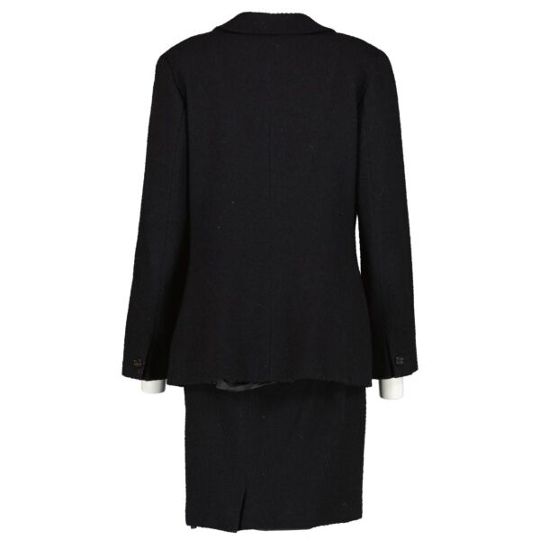 Max Mara Black Wool Blazer & Skirt Set - Size 42