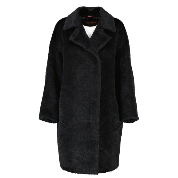 Shop second hand designer fashion Max Mara Studio Black Apaca Wool Coat at Labellov