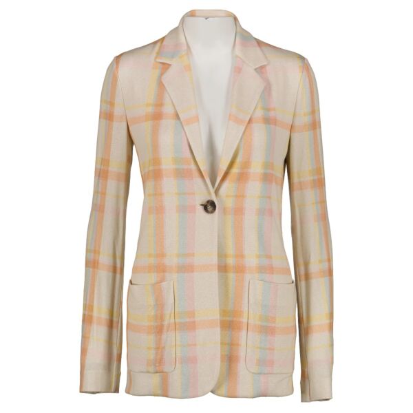 Shop safe online at Labellov in Antwerp, Brussels and Knokke this 100% authentic second hand Missoni Orange Plaid Jacket