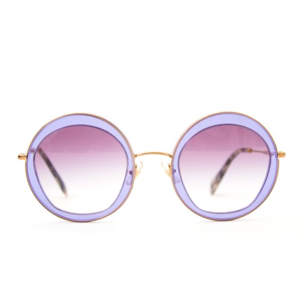 acheter en ligne pour le meilleur prix Miu Miu Appliquéd Round Frame Sunglasses 
