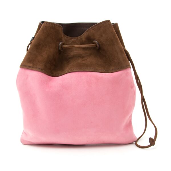 Buy an authentic Miu Miu Pink/Brown Suede Bucket Bag at the right price