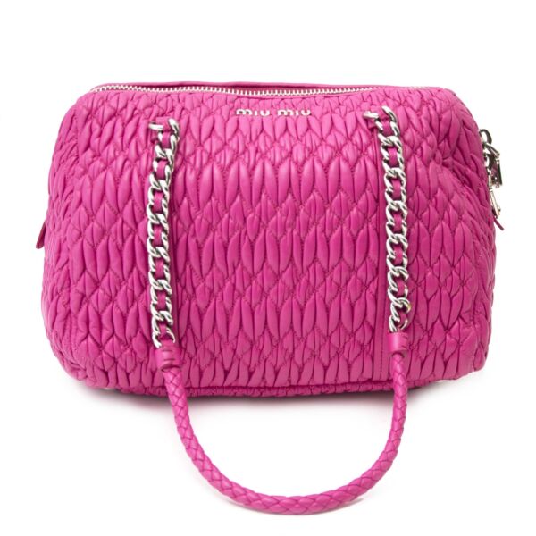 Miu Miu Pink Nappa Cloquet Shoulder Bag
