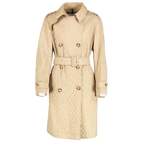 Moncler Beige Quilted Aglae Trench Coat