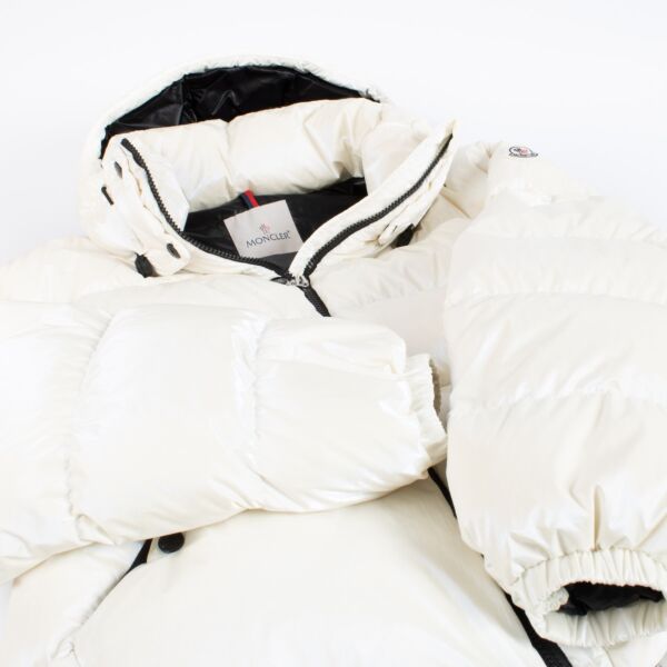 shop 100% authentic second hand Moncler Pearly White Down Jacket - Size 3 on Labellov.com