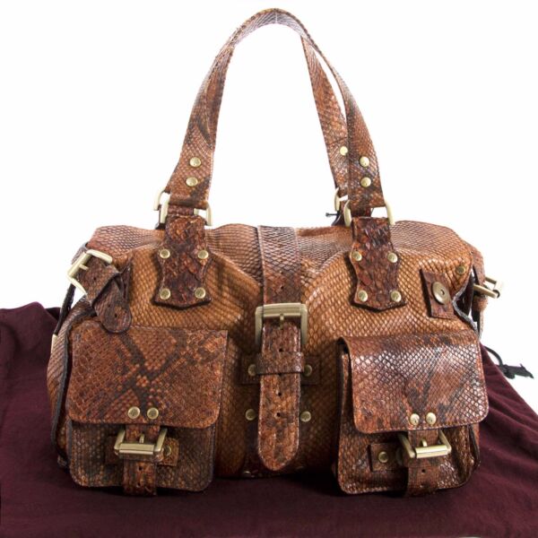 Mulberry Brown Python Shoulder Bag 
